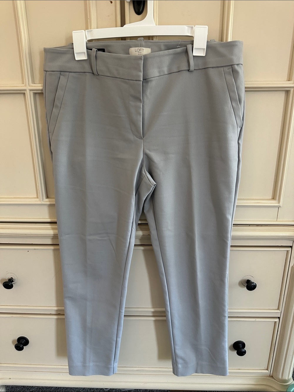 LOFT light Gray Tailored Ankle Pants